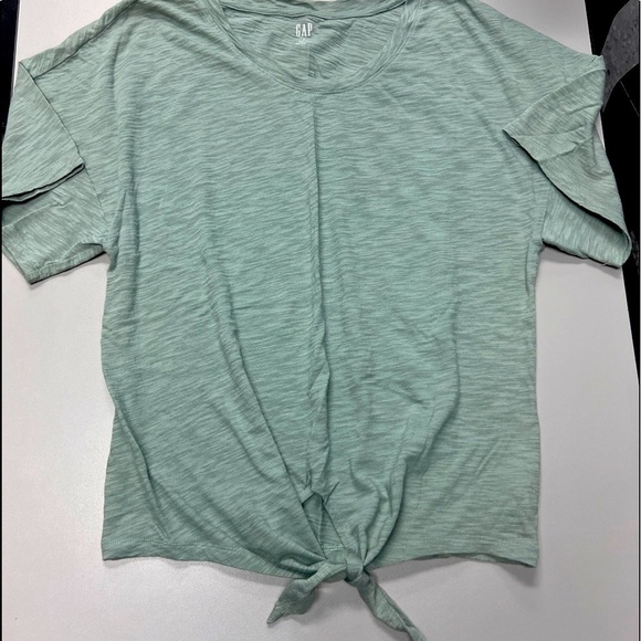 Gap Womens Green Tie Front Short Sleeve Pullover Shirt Size Small - Picture 1 of 7